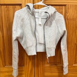 Lululemon Scuba Cropped Zip-Up Hoodie Light Gray Size 2
